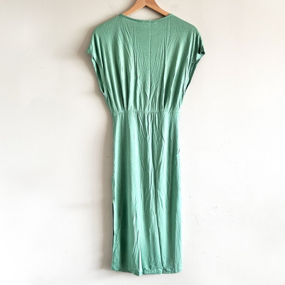 ba&sh Tisha Draped T-Shirt Dress | Green | Size XS, US 2 - Picture 4 of 16